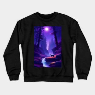 Fantasy purple landscape Crewneck Sweatshirt